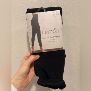 Lemon NWT Black Faux Fur Lined Leggings, L/XL